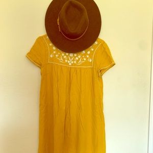 Yellow boho embroidered Old Navy Dress